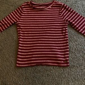 maroon and white striped hollister long sleeve